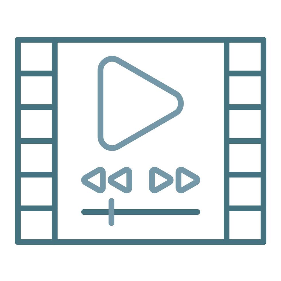 Video Player Line Two Color Icon vector