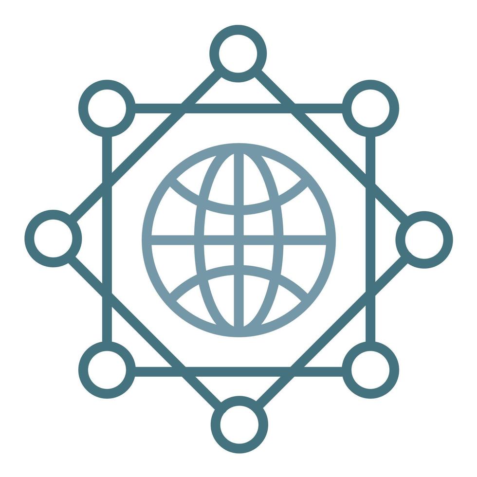 Global Infrastructure Line Two Color Icon vector