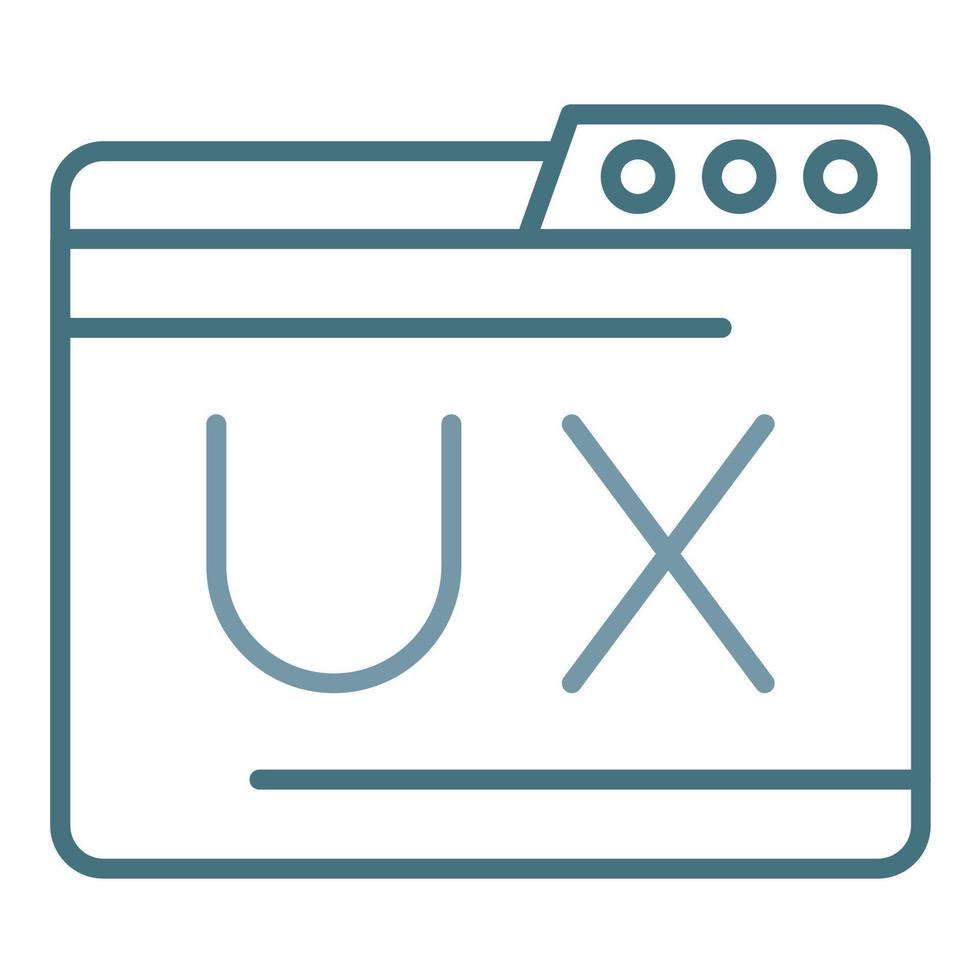 icono de dos colores de línea ux vector