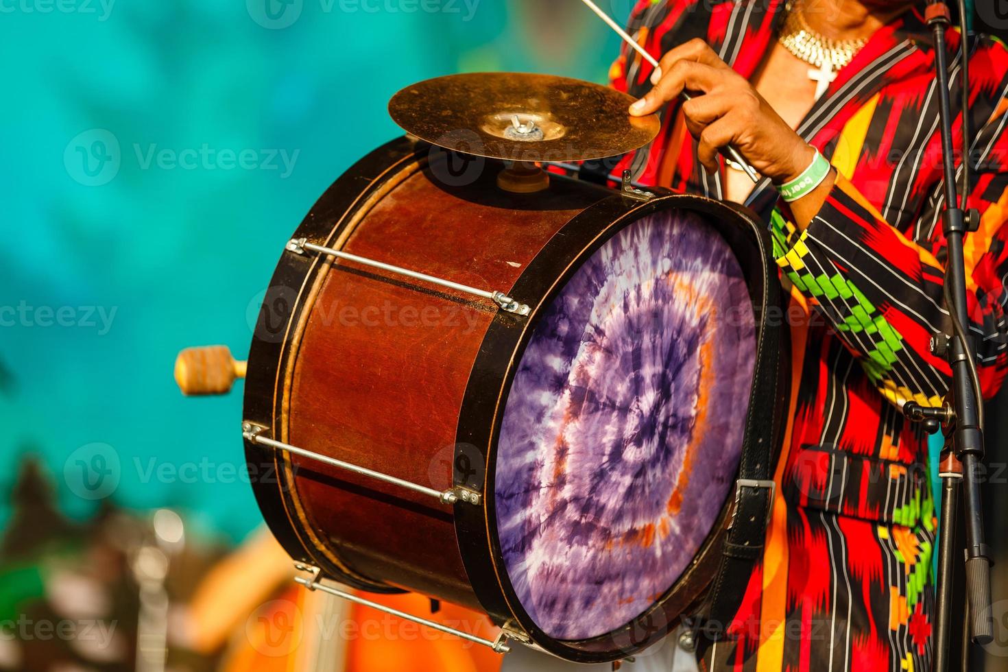 drums with sticks on snare-drums photo