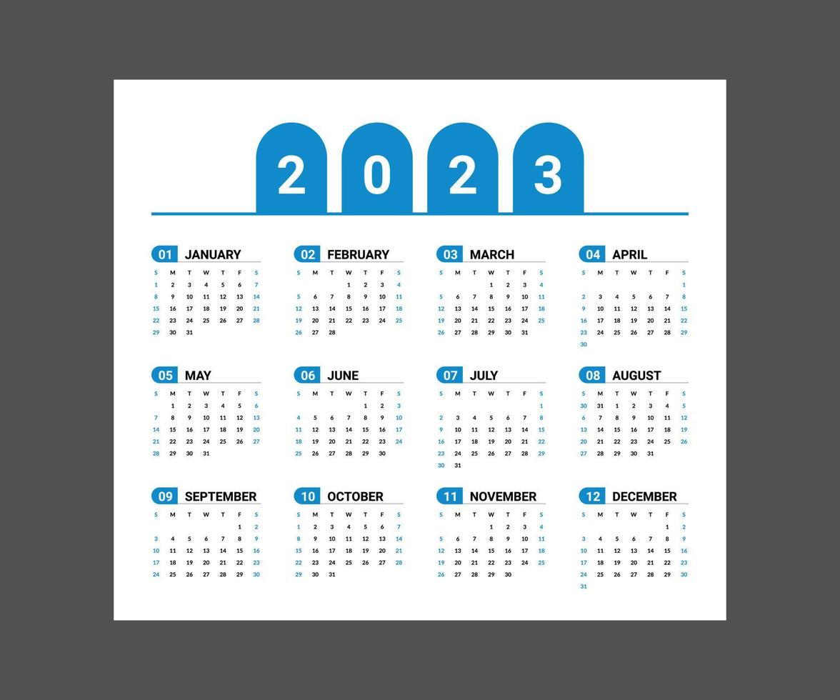 Calendar 2023, calendar 2024 week start Monday corporate set design template vector file.