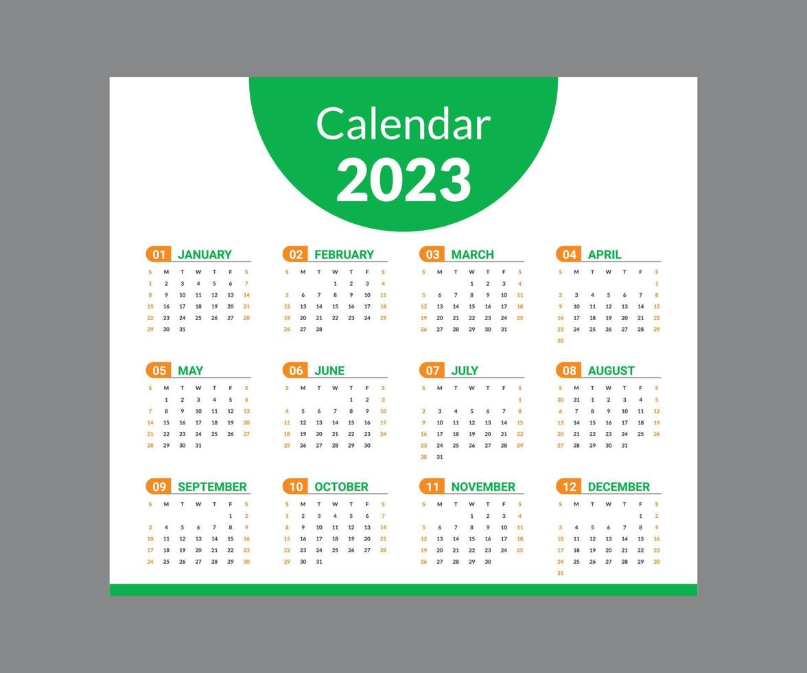 Calendar 2023, calendar 2024 week start Monday corporate set design template vector file.