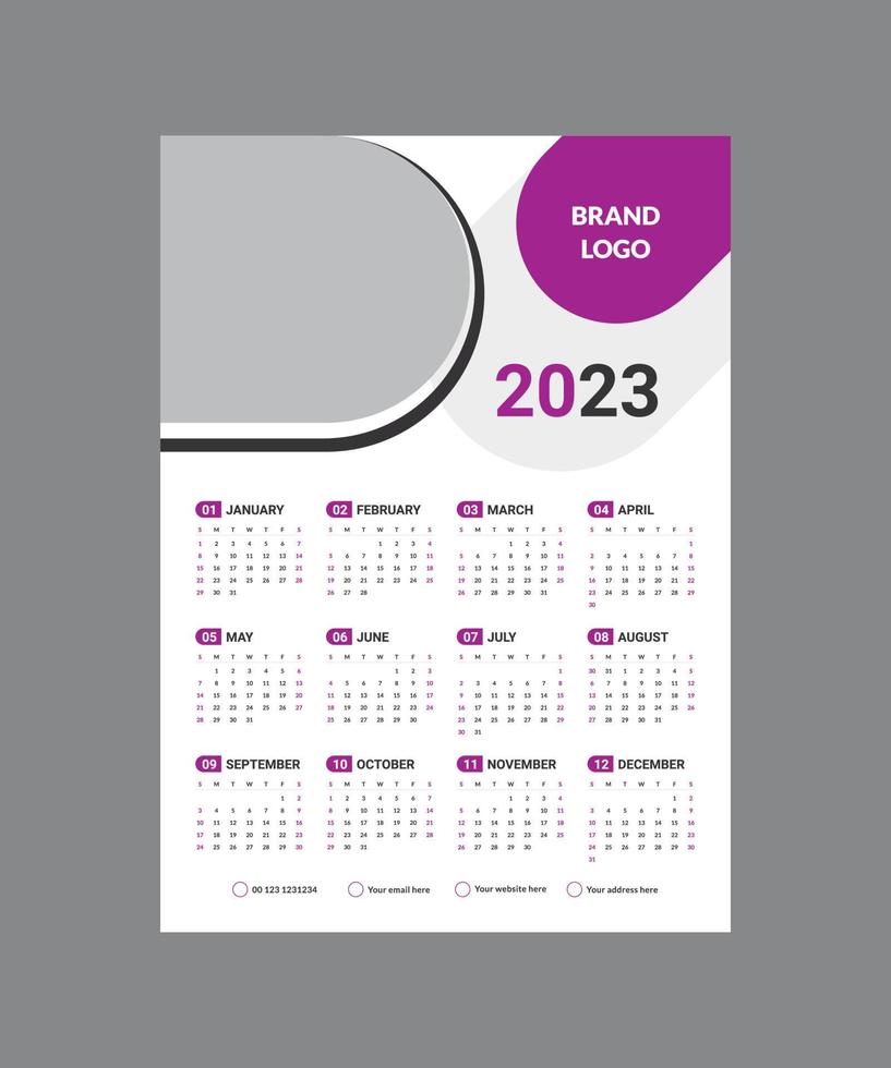 Calendar 2023, calendar 2024 week start Monday corporate set design template vector file.