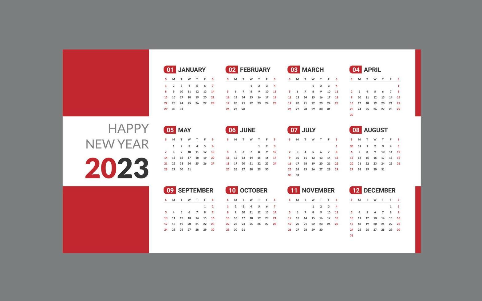 calendario 2023, calendario 2024 semana inicio lunes archivo vectorial de plantilla de diseño de conjunto corporativo. vector