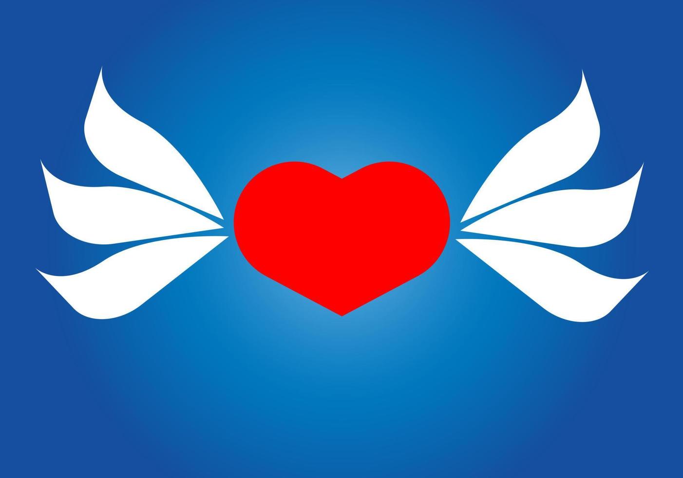 Heart with Wings vector