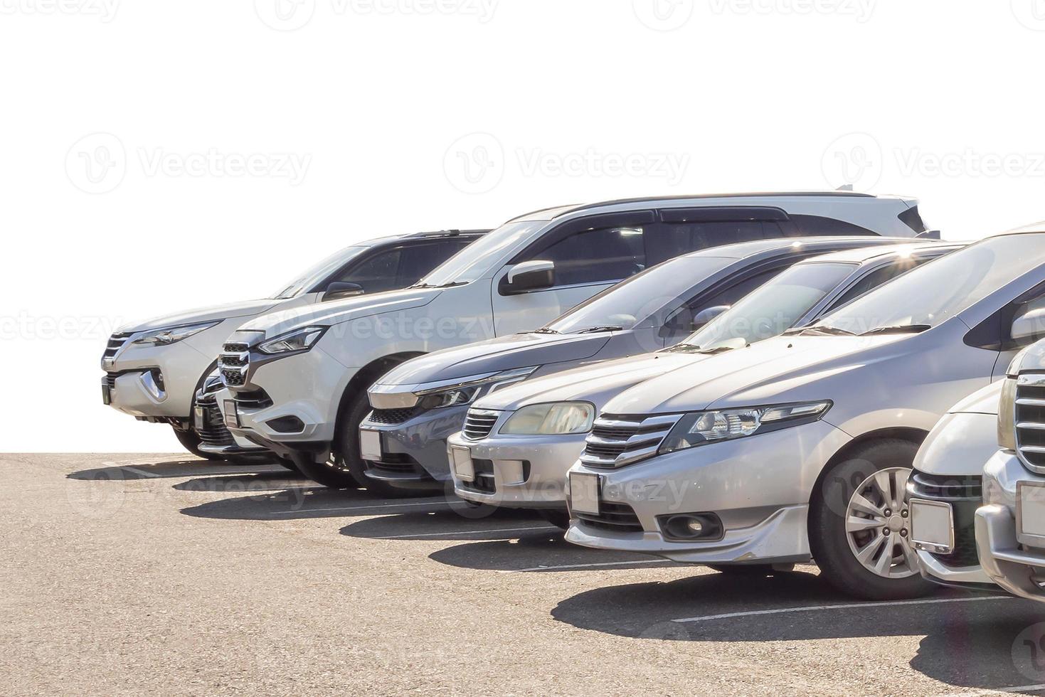 Lot of used car for sales in stock isolated photo