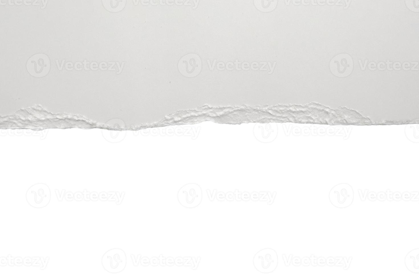 White ripped paper torn edges strips isolated on white background photo