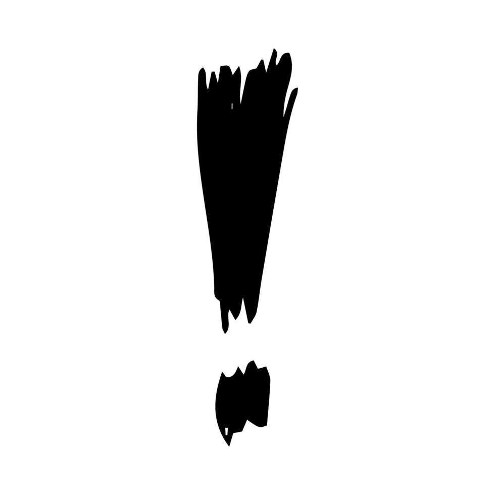 Hand drawn exclamation mark symbol. Black sketch exclamation mark symbol on white background. Vector illustration