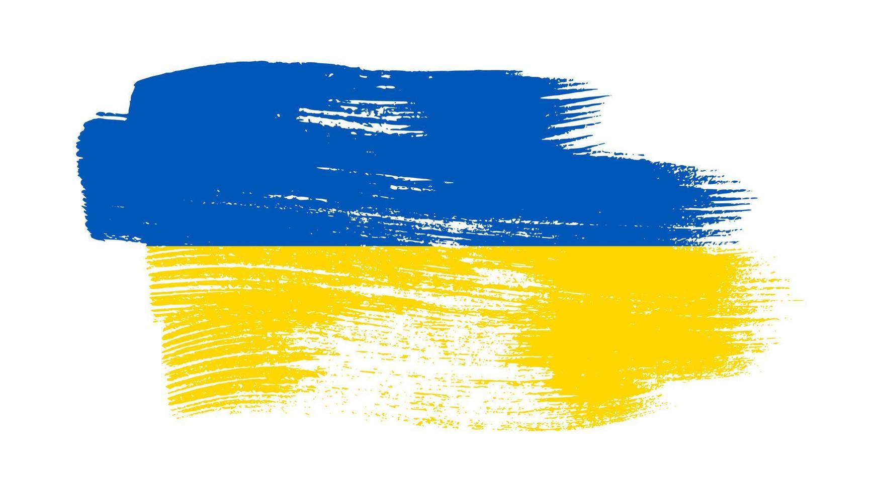 Ukrainian national flag in grunge style vector