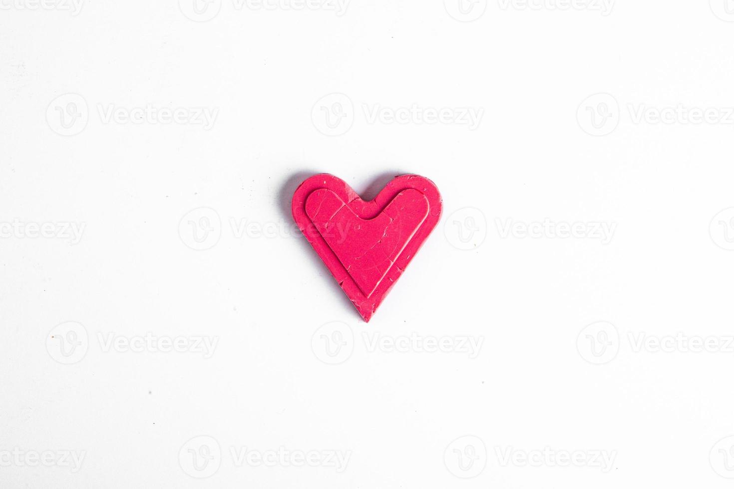 Love hearts on wooden texture background. Valentines day card concept. Heart for Valentines Day Background. photo