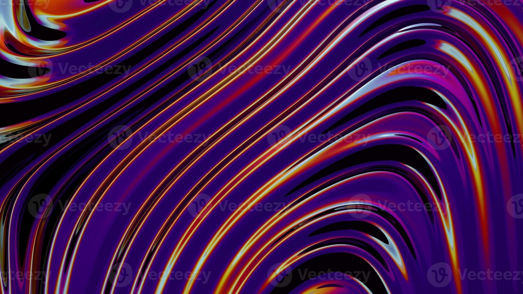 Fluid purple 3d metal background. Holographic foil texture liquid background. Neon purple vibrant colorful vivid illustration. Smooth swirl 3d render. photo
