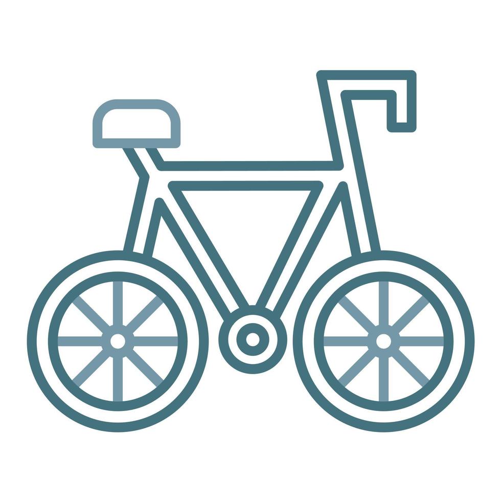 icono de línea de bicicleta de dos colores vector