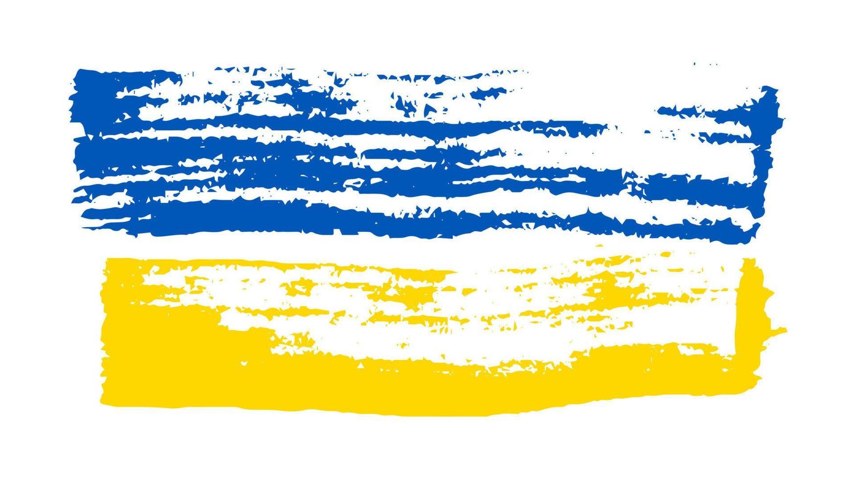 Ukrainian national flag in grunge style vector