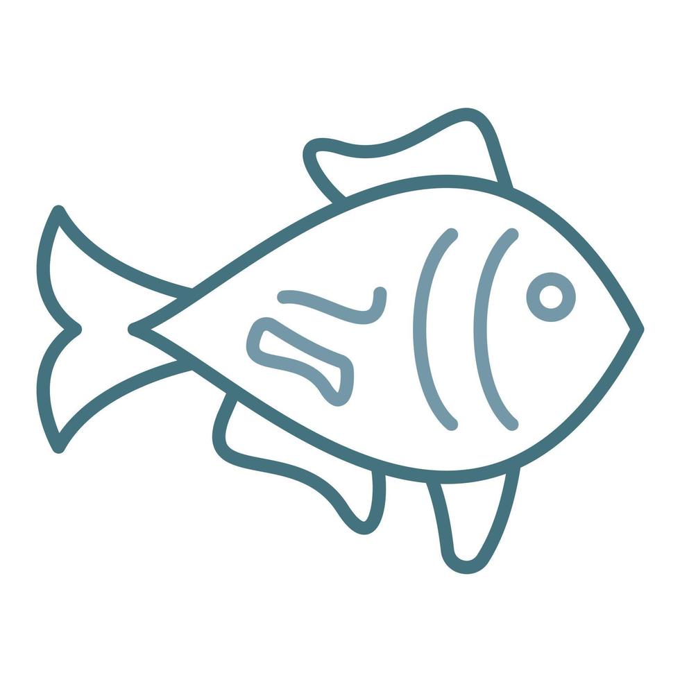 Fish Line Two Color Icon vector