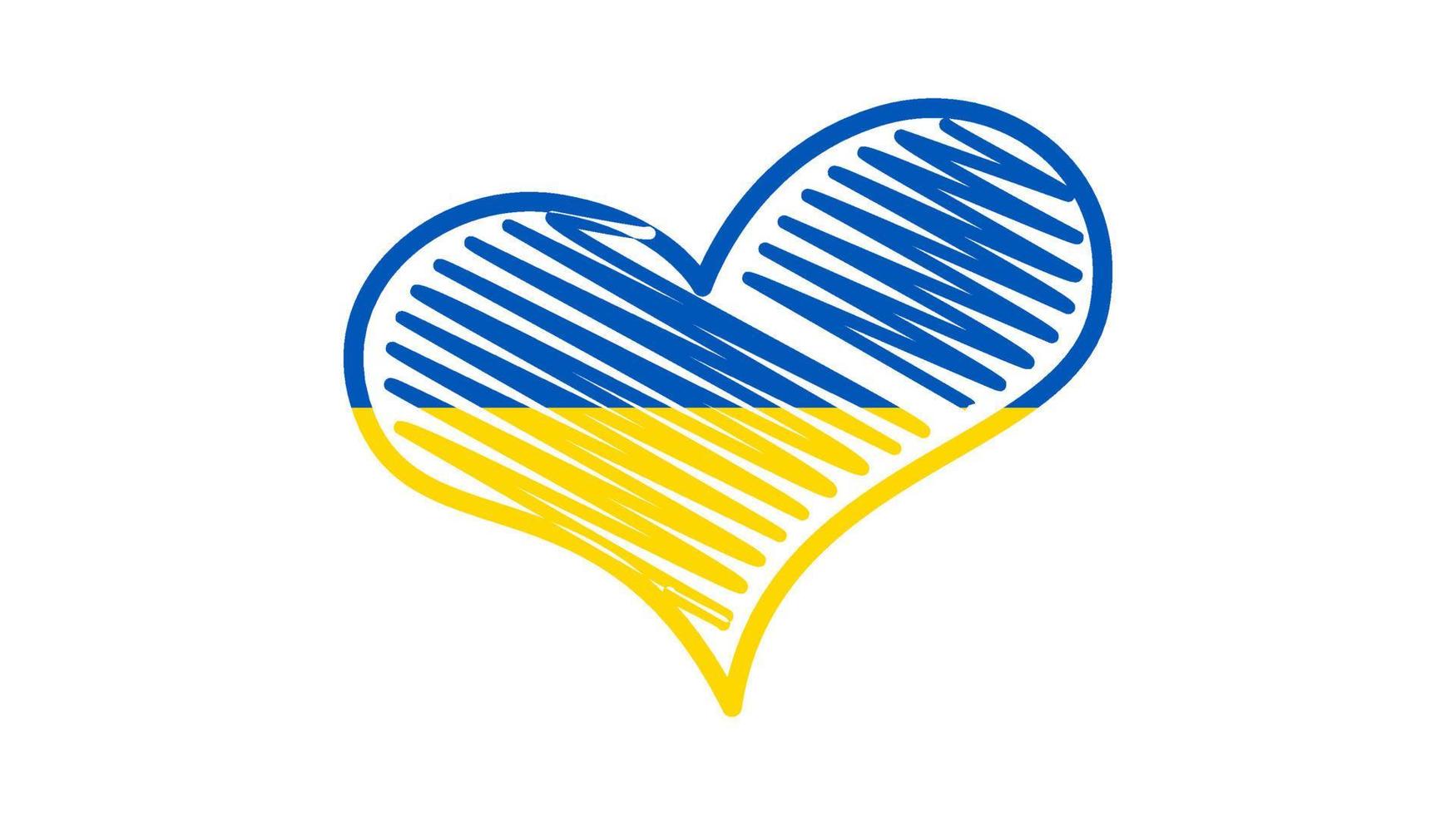 Heart in Ukrainian colors vector