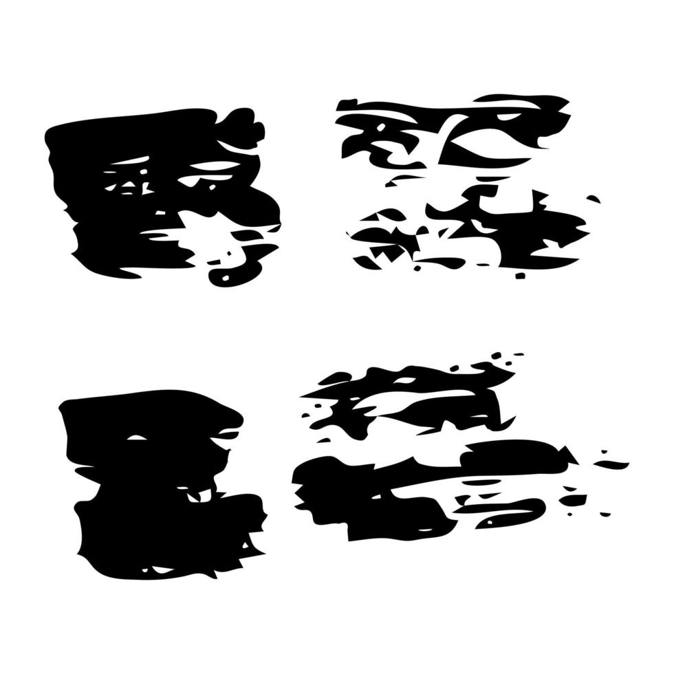 Set of four Sketch Scribble Smears. Hand drawn Paint Scribble Stains. Vector illustration.