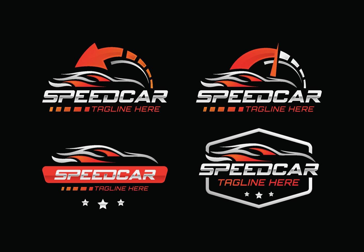 Set of Automotive speed car logo design concept. Speedometer and card logo vector