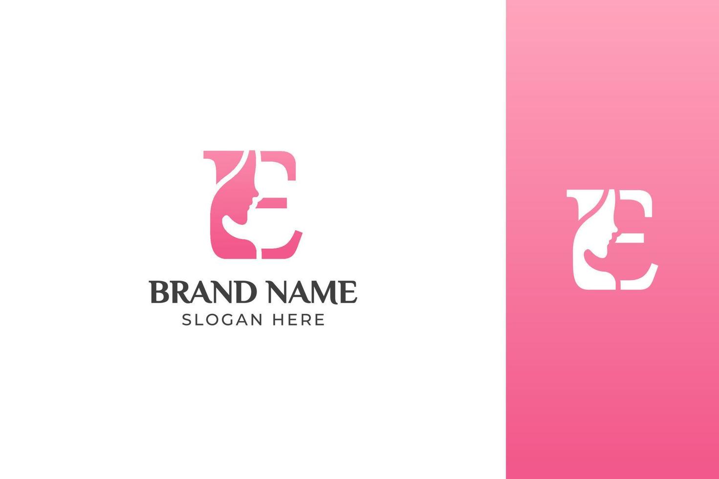 carta belleza cara rosa logo diseño vector