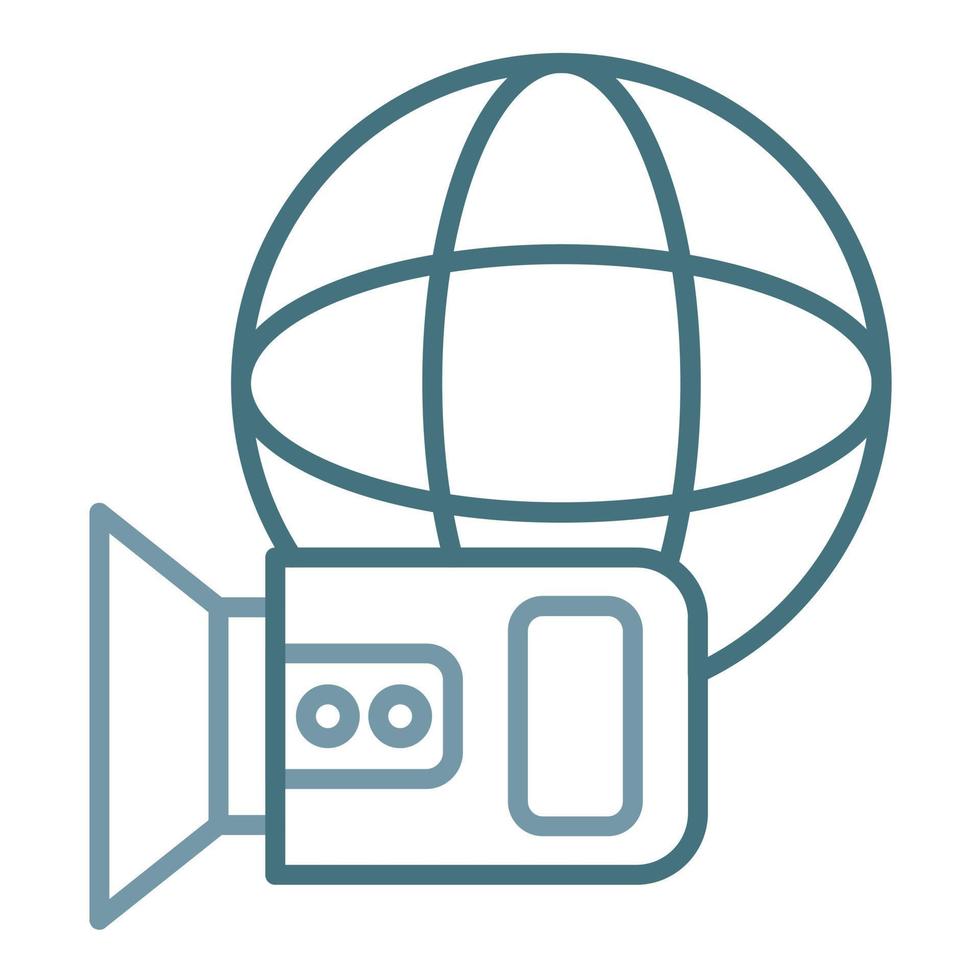 Worldwide Coverage Line Two Color Icon vector