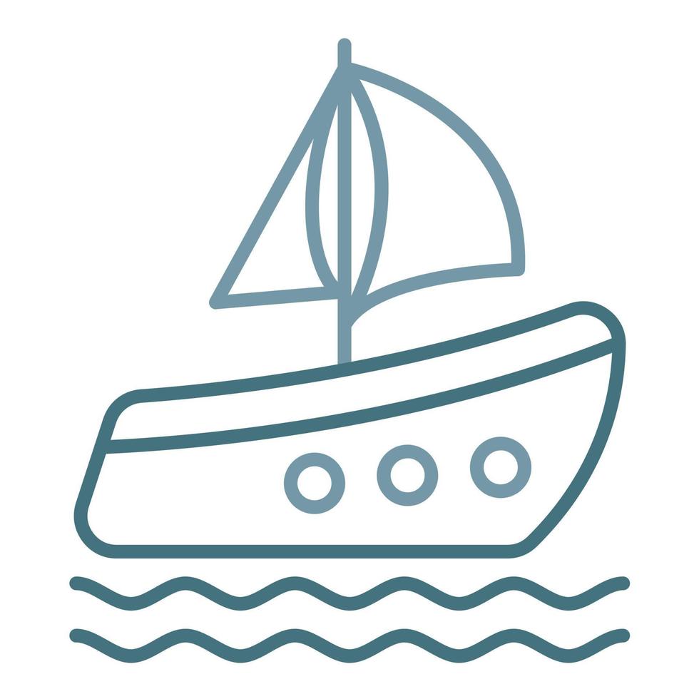 Sailing Boat Line Two Color Icon vector