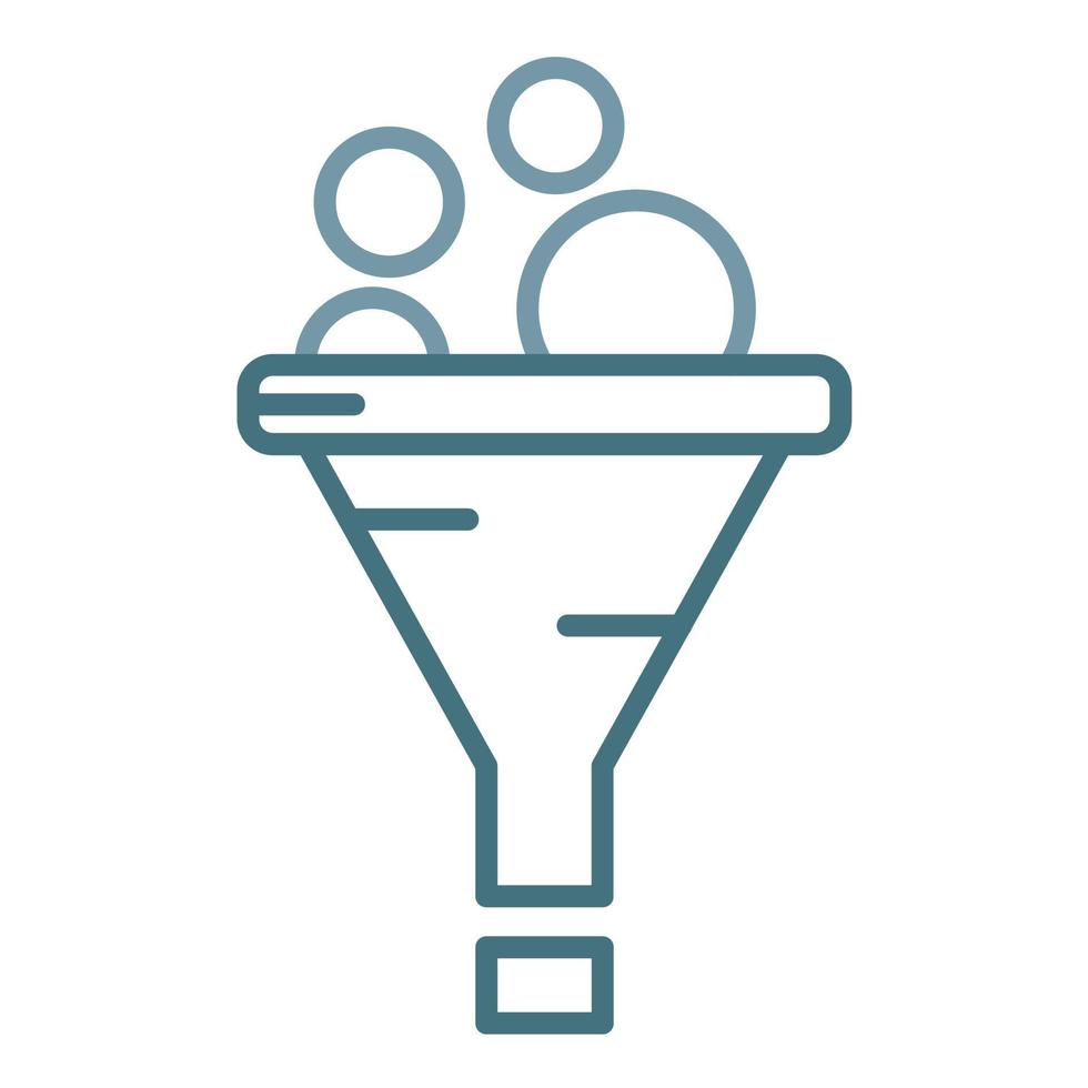 Rectangular Funnel Line Two Color Icon vector