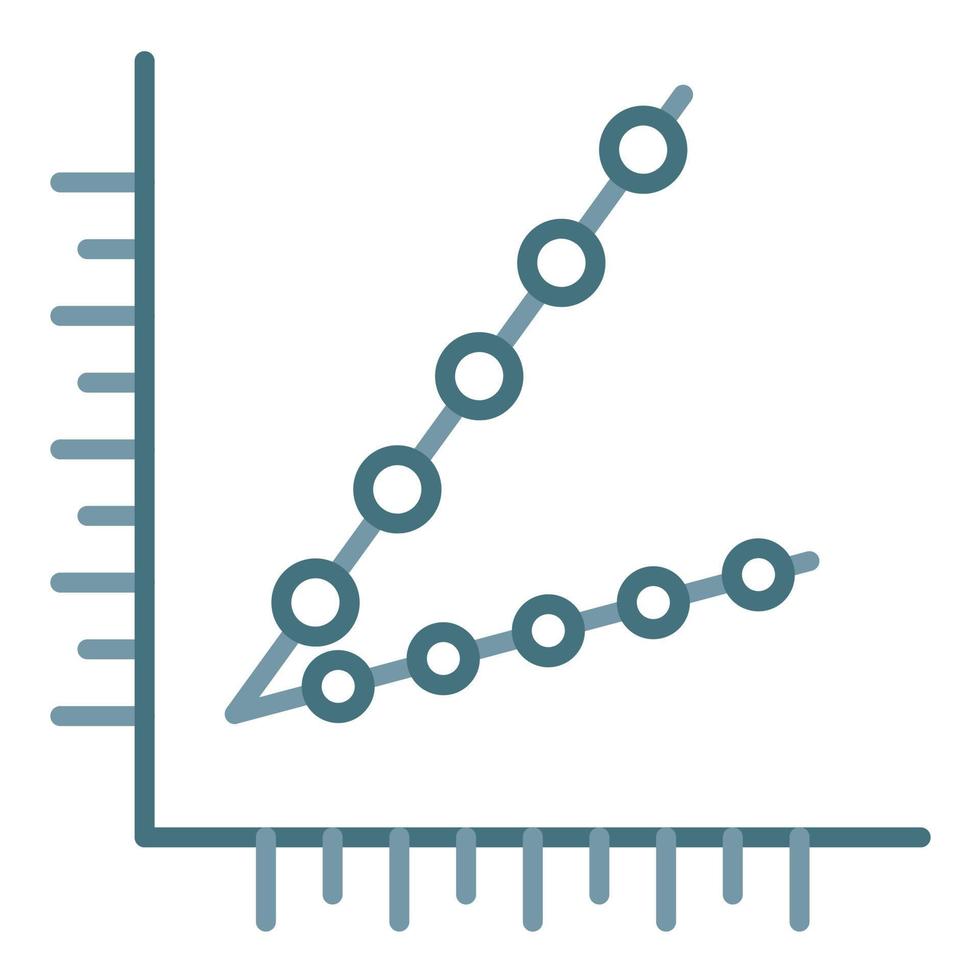 Scatter With Straight Lines Line Two Color Icon vector