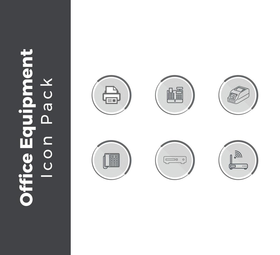 Office Equipment Icon Pack vector