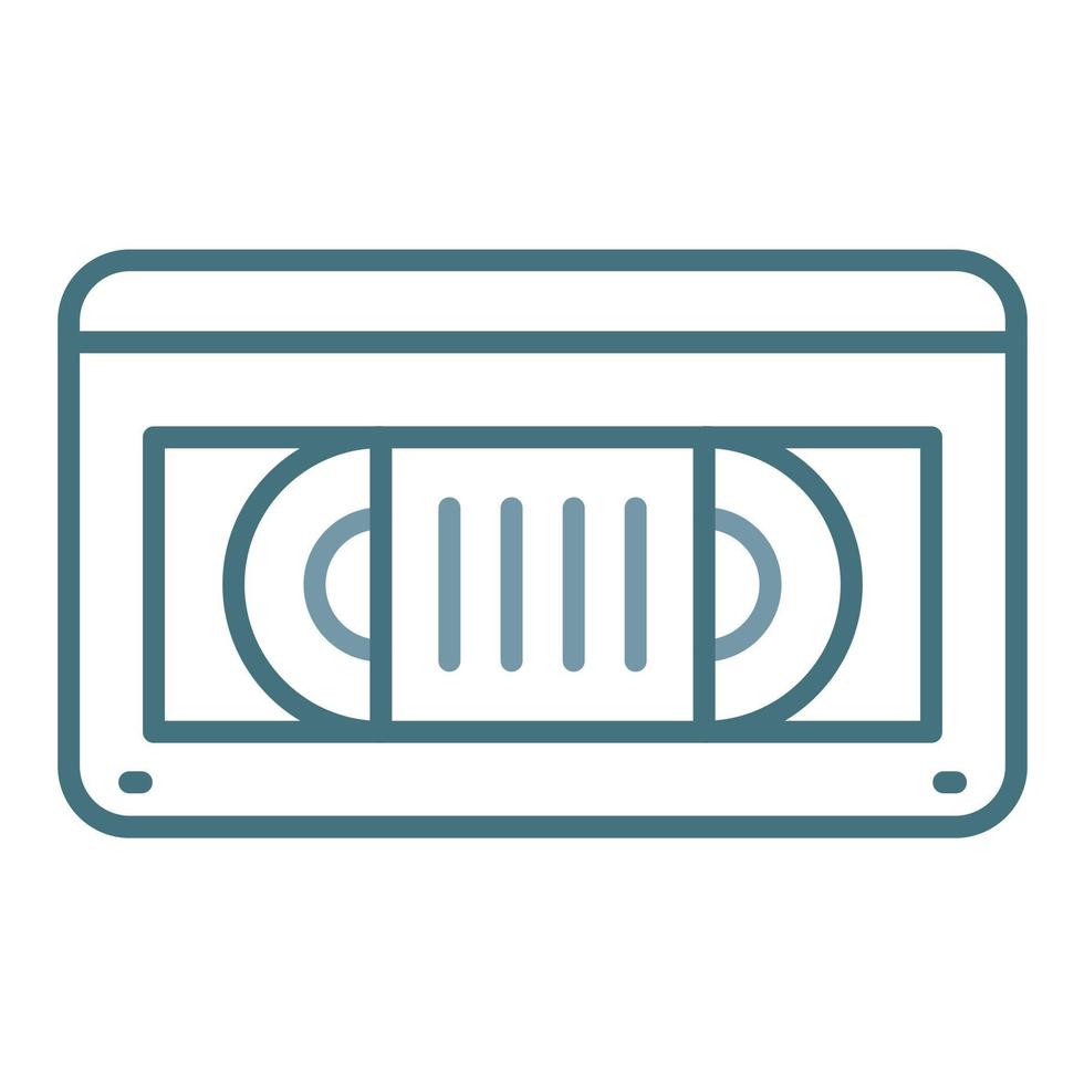 Vhs Tape Line Two Color Icon vector