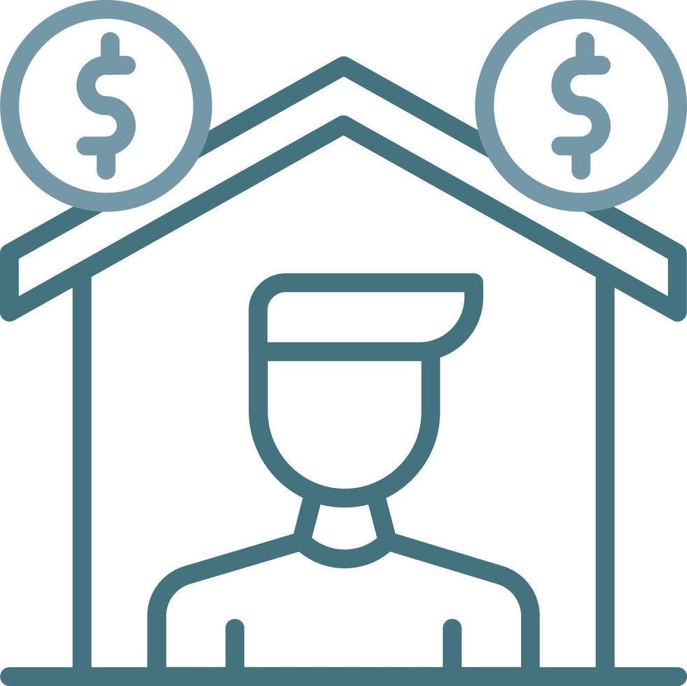 Self Employed Line Two Color Icon vector