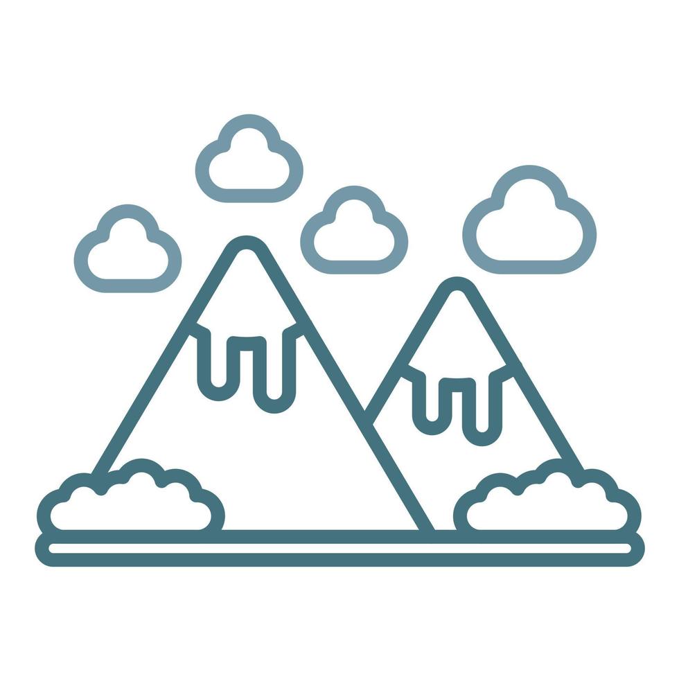 Mountain Line Two Color Icon vector