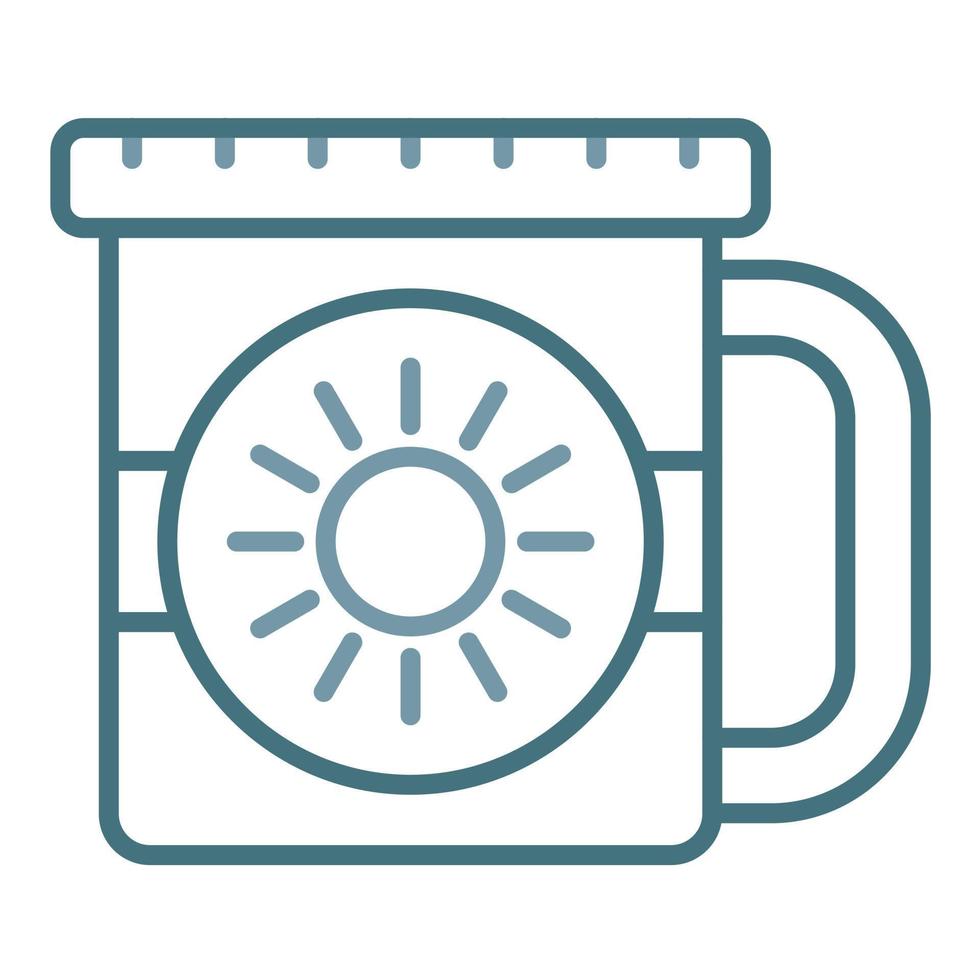 línea de taza de metal icono de dos colores vector