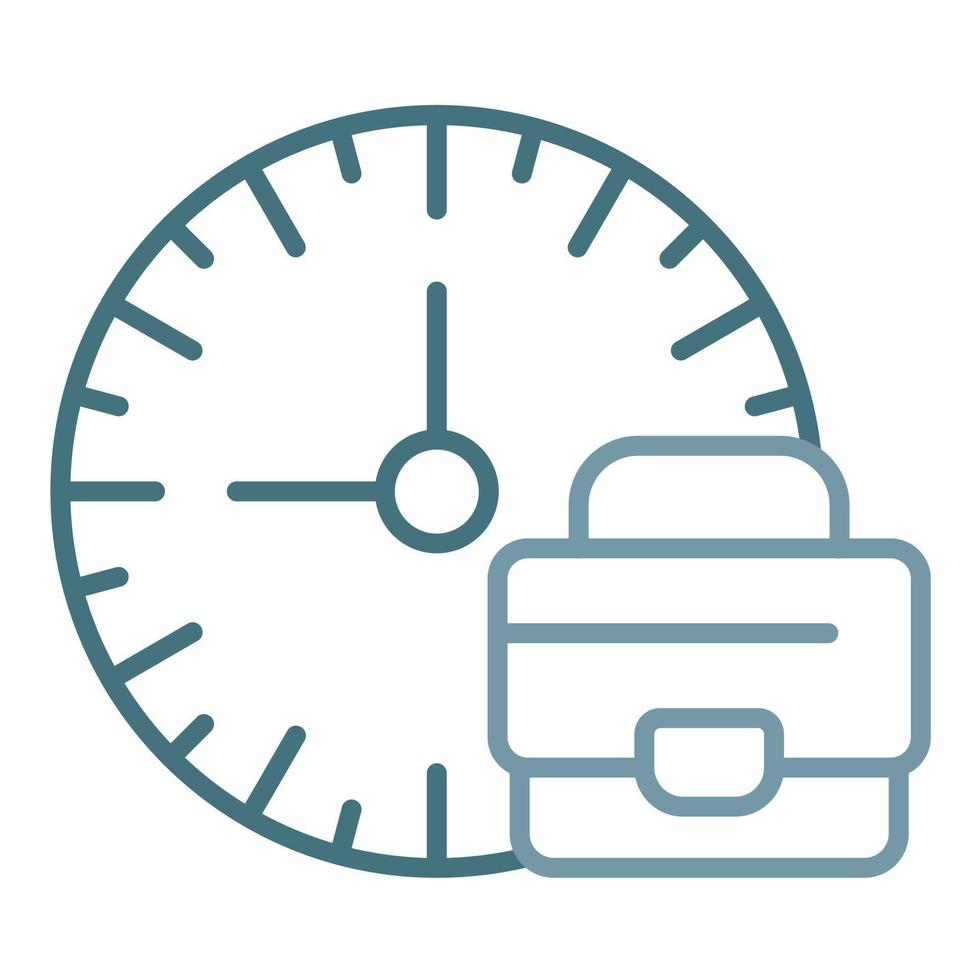 Work Time Boundaries Line Two Color Icon vector