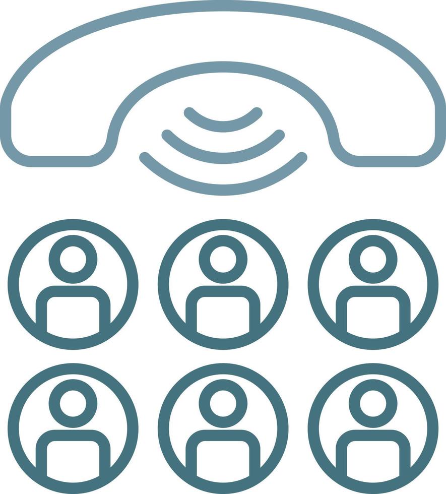 Conference Line Two Color Icon vector