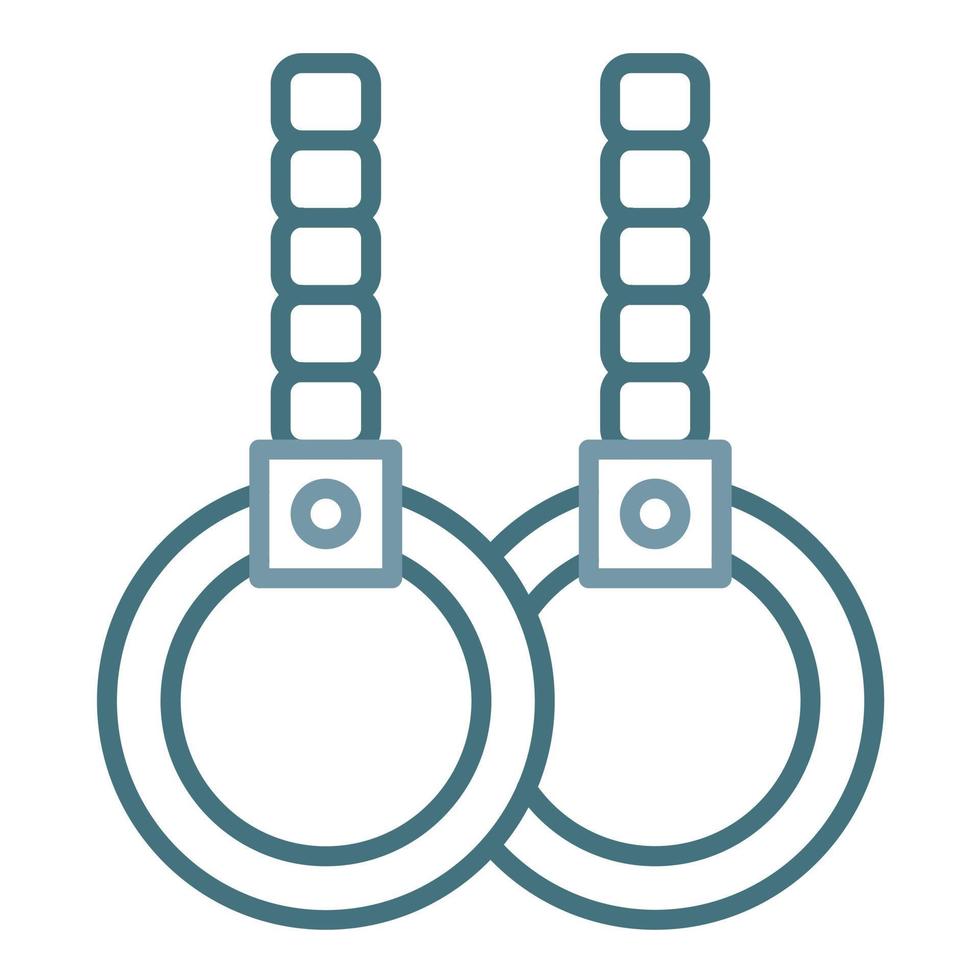 Gym Rings Line Two Color Icon vector
