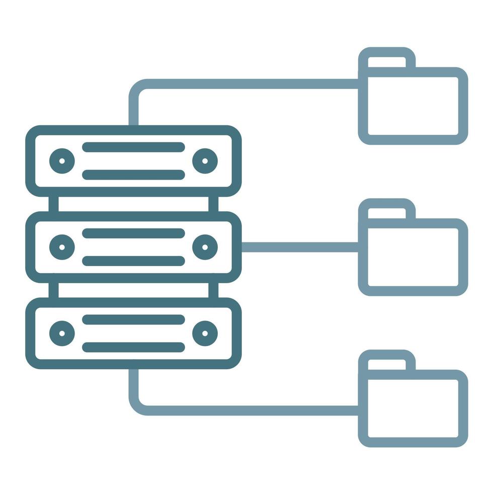 icono de dos colores de línea de fuente de datos vector