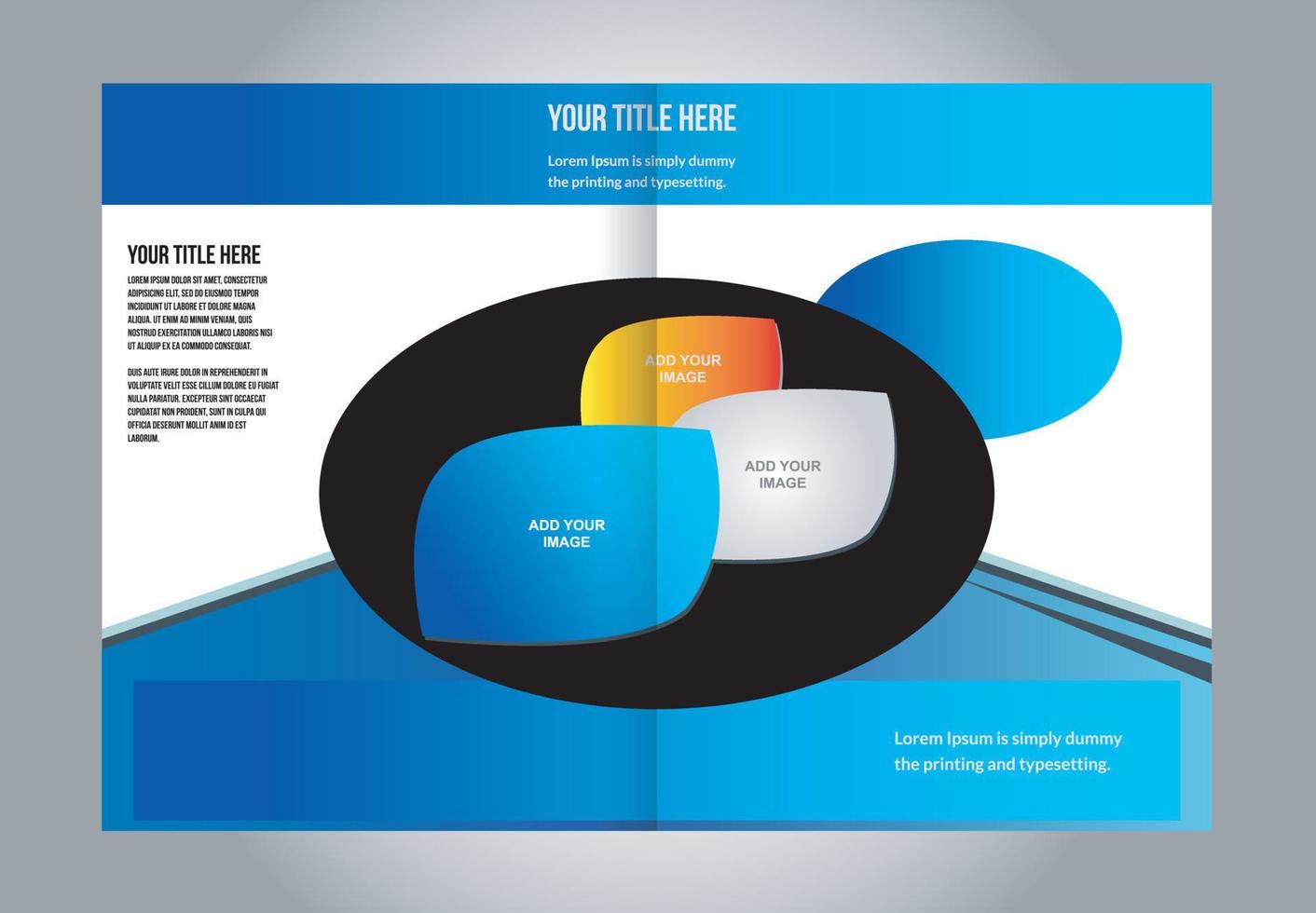 Professional business flyer, corporate brochure design template, bi fold vector