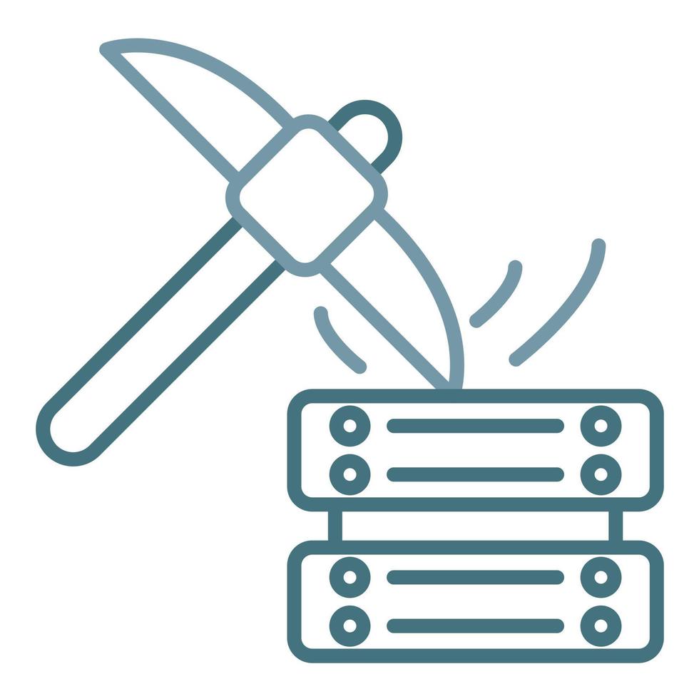 Data Mining Line Two Color Icon vector