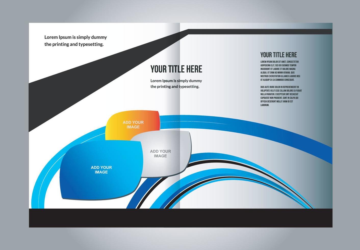 Vector brochure, flyer, magazine cover poster template. Two Pages