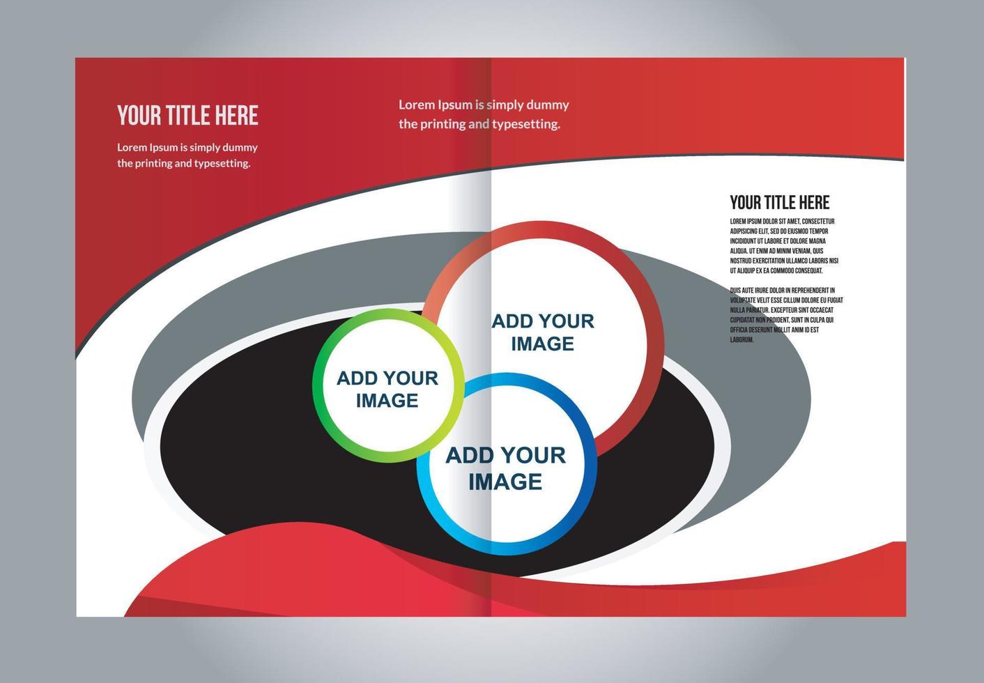 Professional business flyer, corporate brochure design template, bi fold vector