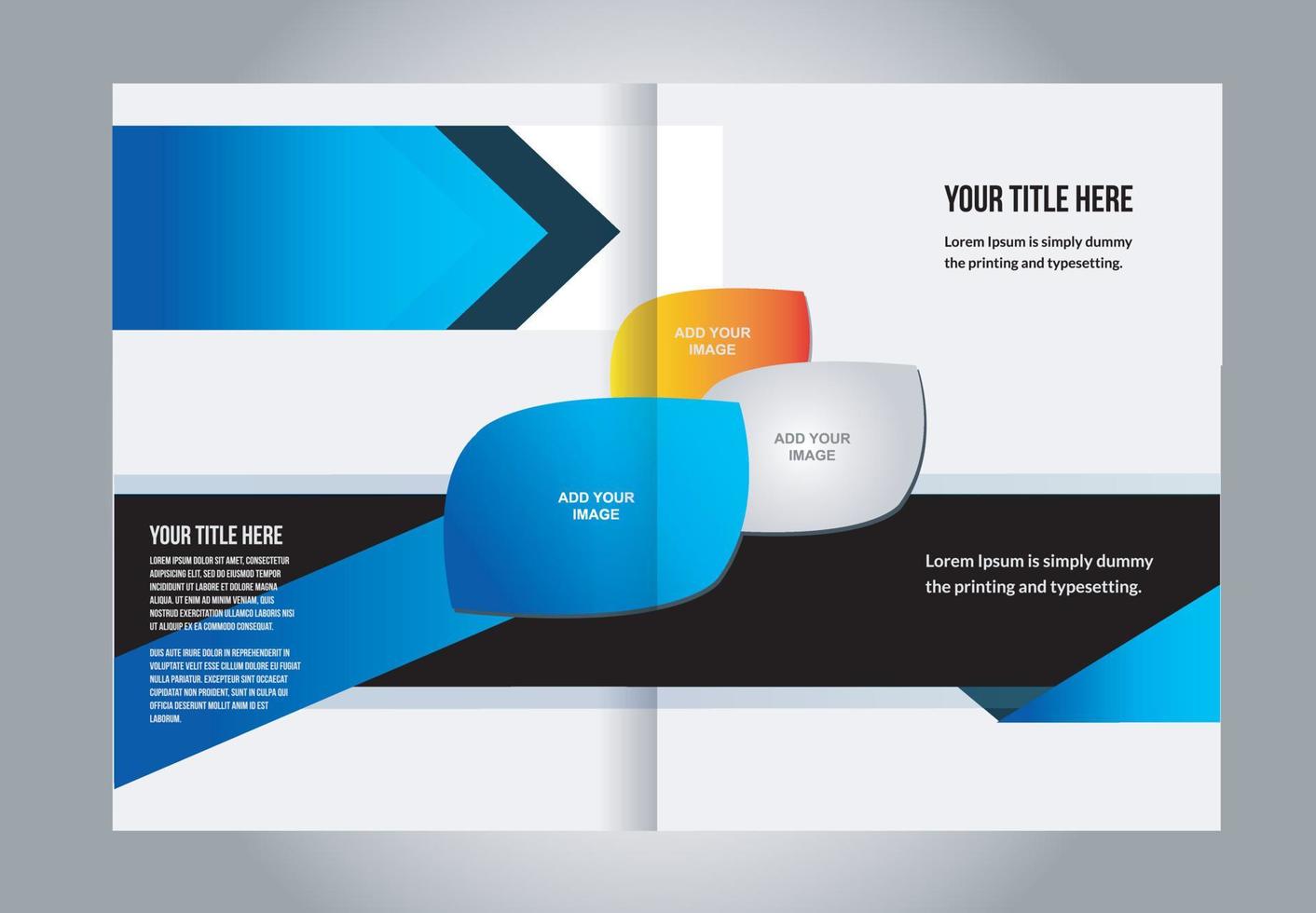 Professional business flyer, corporate brochure design template, bi fold vector