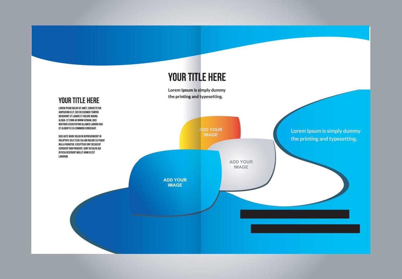 Professional business flyer, corporate brochure design template, bi fold vector