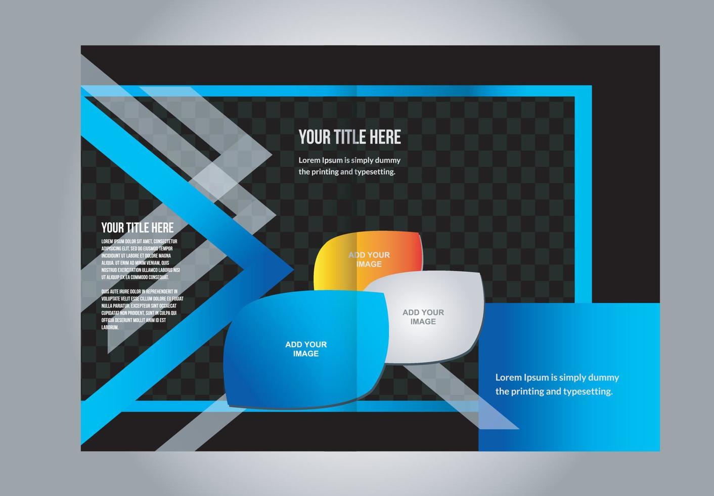 Vector brochure, flyer, magazine cover poster template. Two Pages