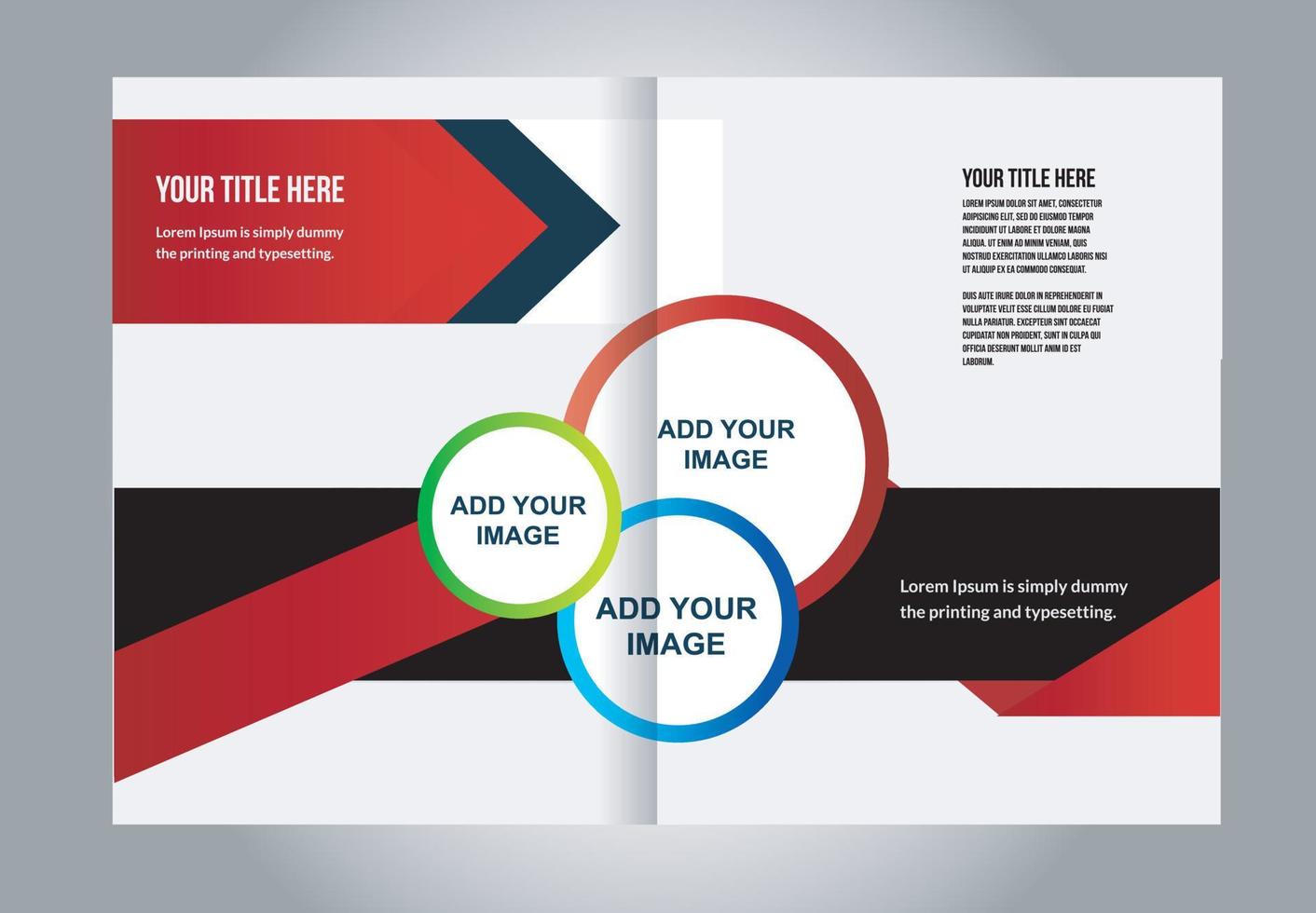 Professional business flyer, corporate brochure design template, bi fold vector