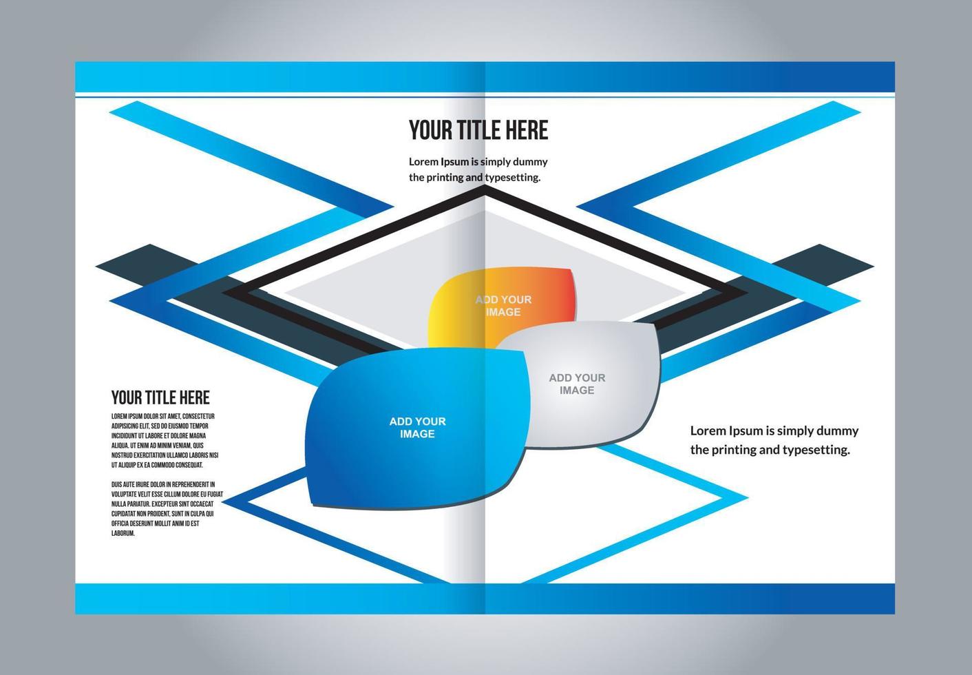 Professional business flyer, corporate brochure design template, bi fold vector