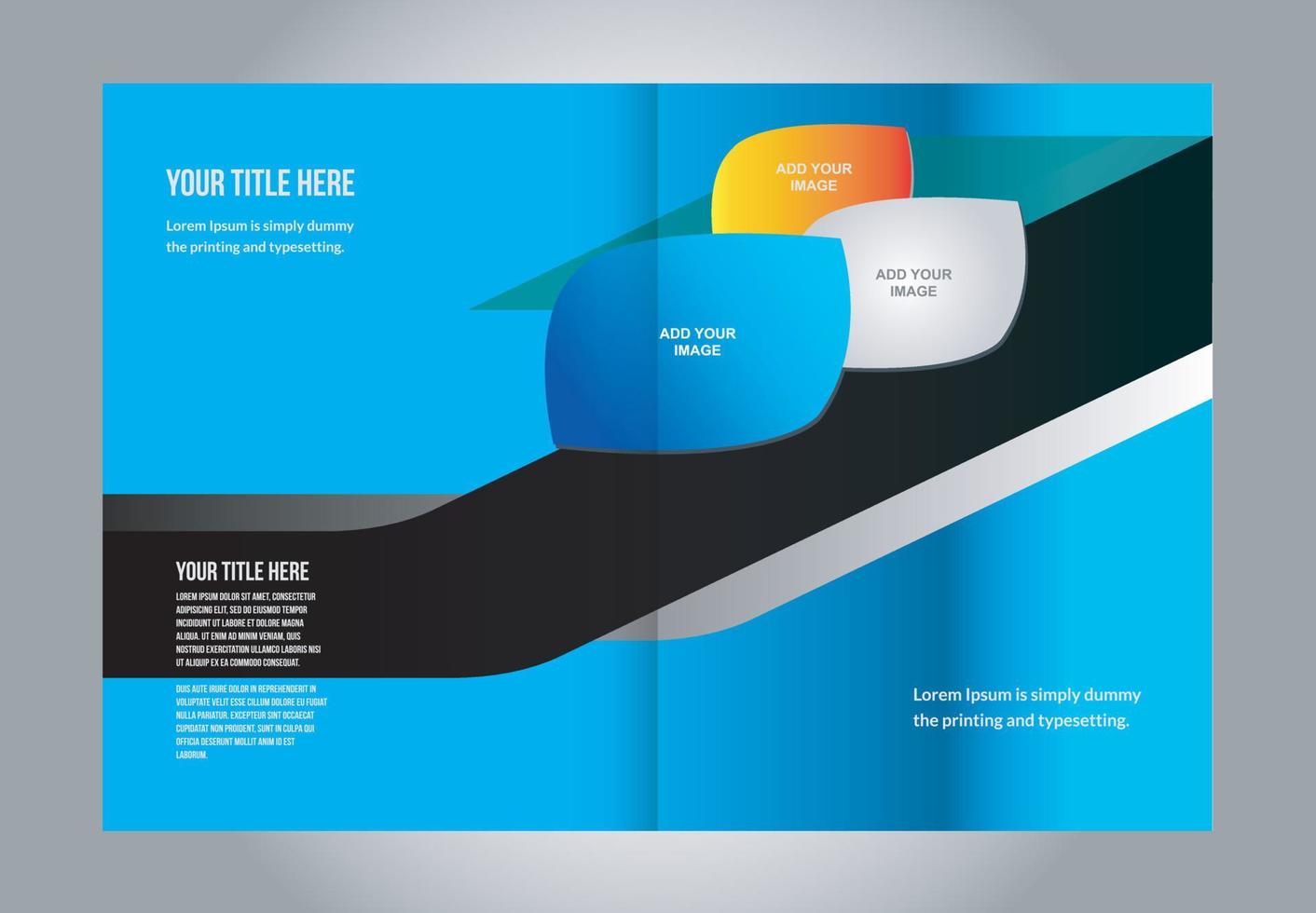 Vector brochure, flyer, magazine cover poster template. Two Pages