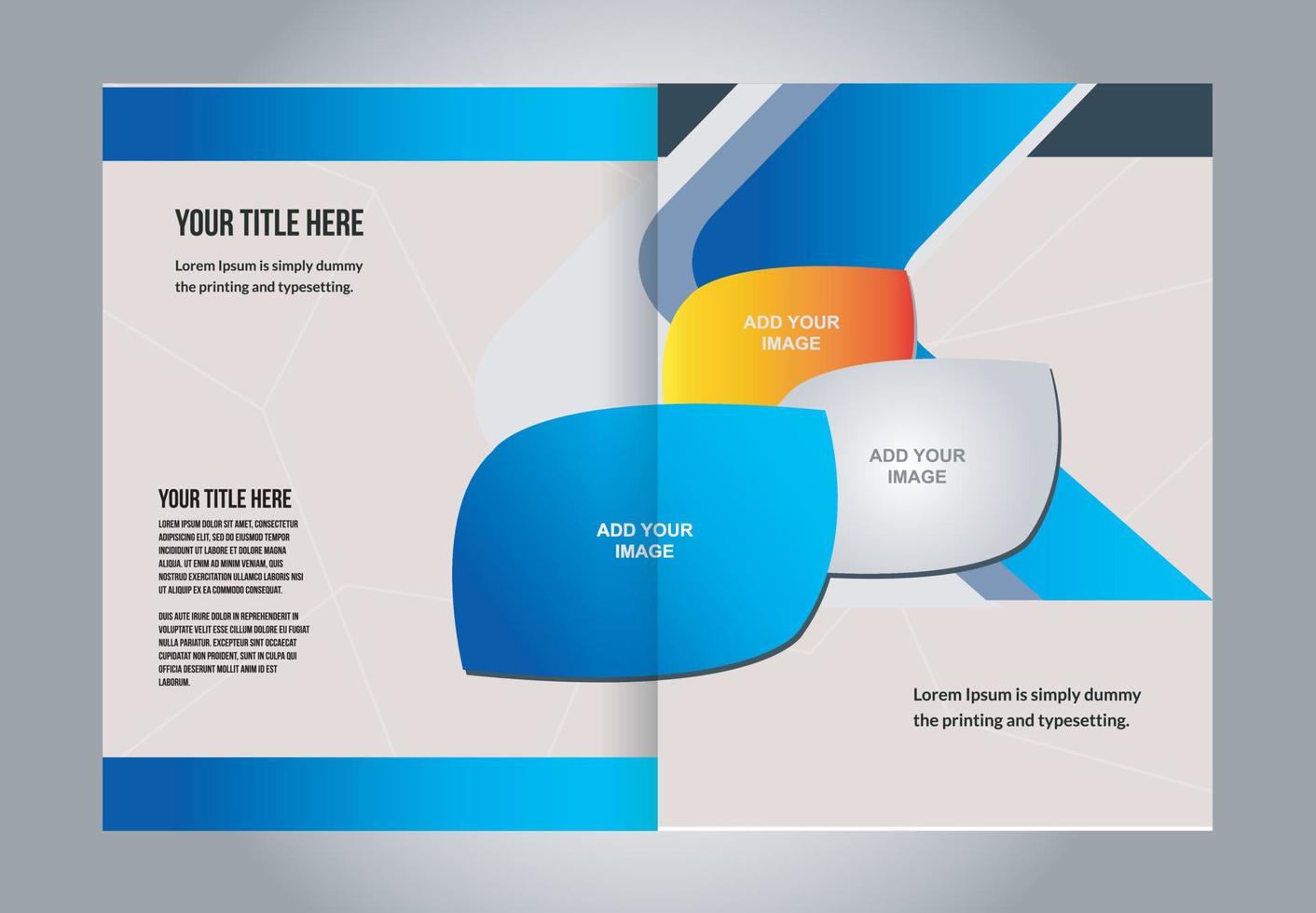 Vector brochure, flyer, magazine cover poster template. Two Pages