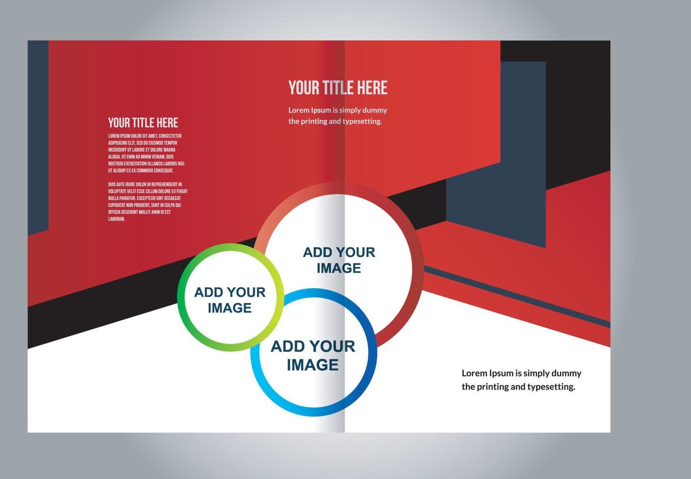 Professional business flyer, corporate brochure design template, bi fold vector