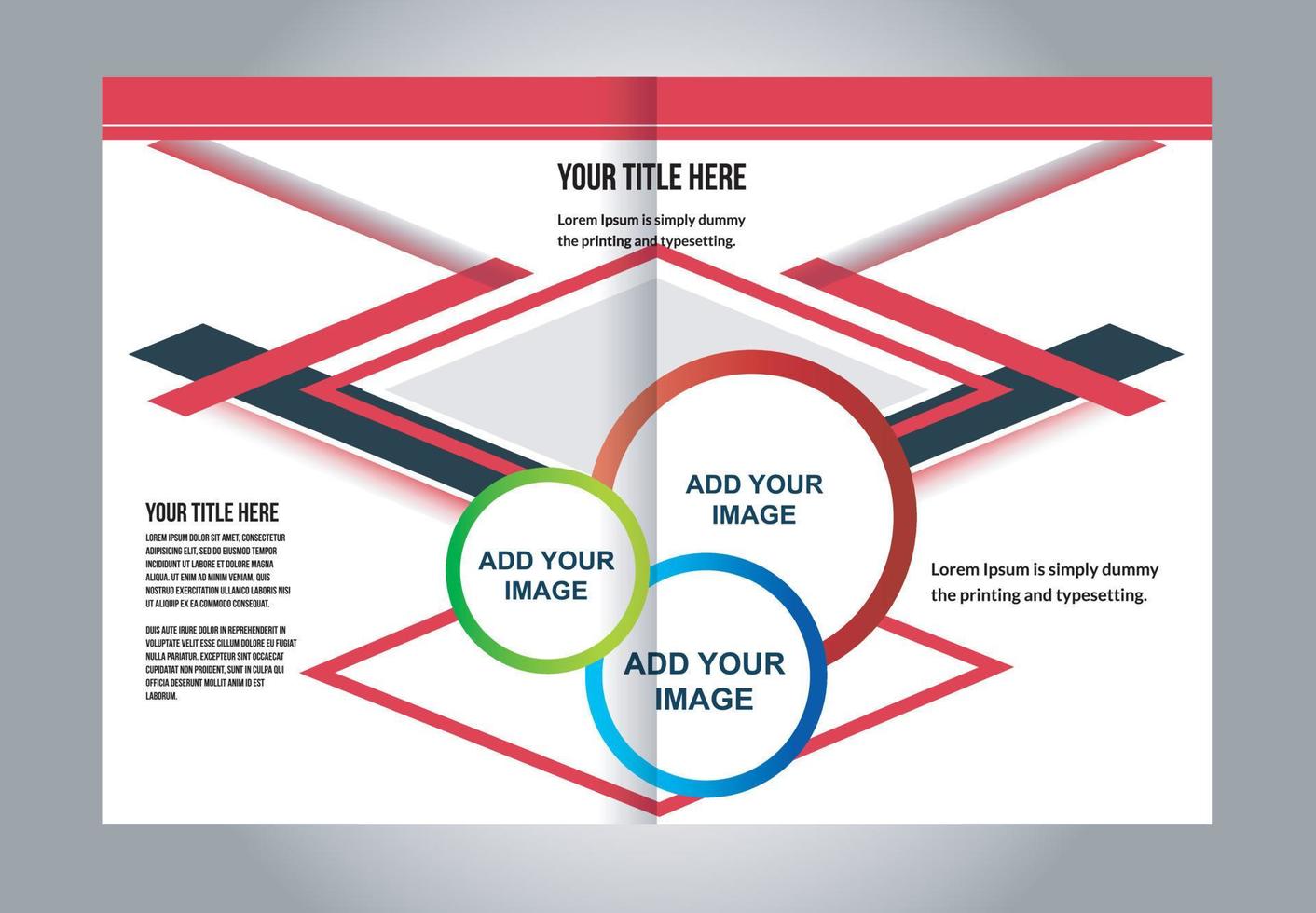 Professional business flyer, corporate brochure design template, bi fold vector