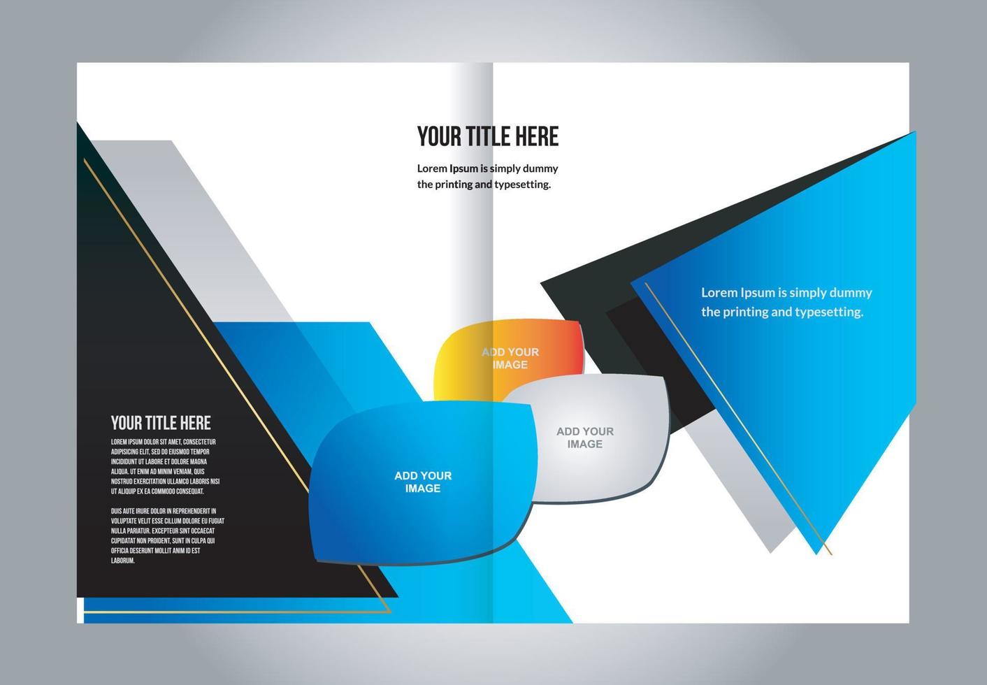 Vector brochure, flyer, magazine cover poster template. Two Pages