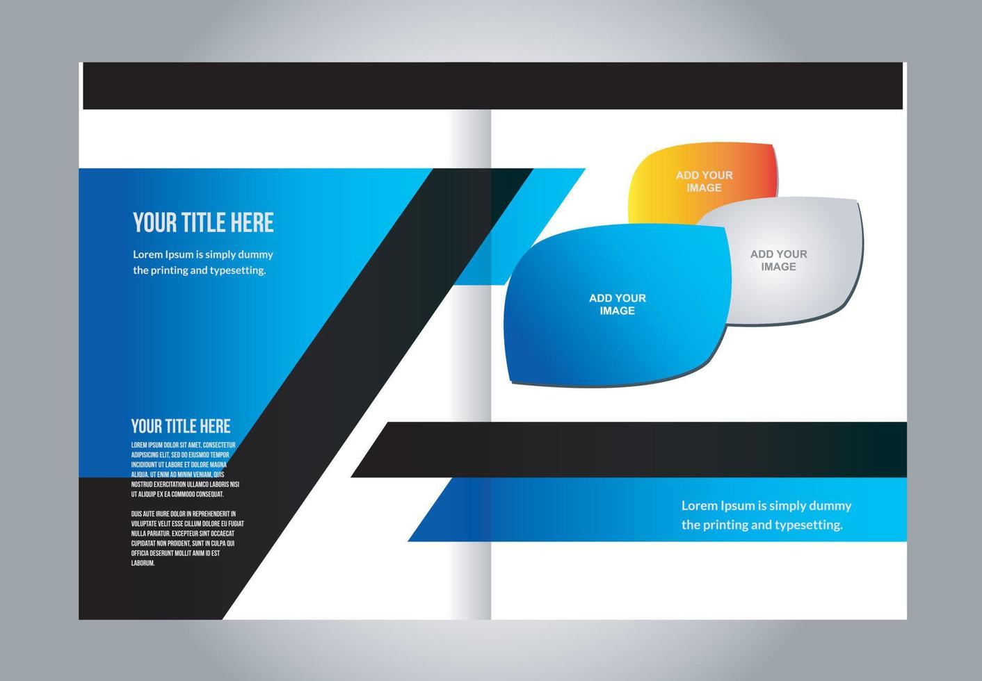 Vector brochure, flyer, magazine cover poster template. Two Pages